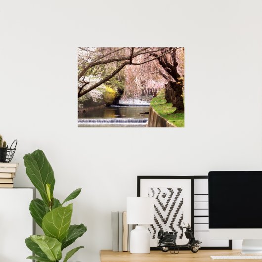 Cherry Blossom van Mill Stream Poster (Thuiskantoor)