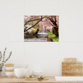 Cherry Blossom van Mill Stream Poster (Keuken)