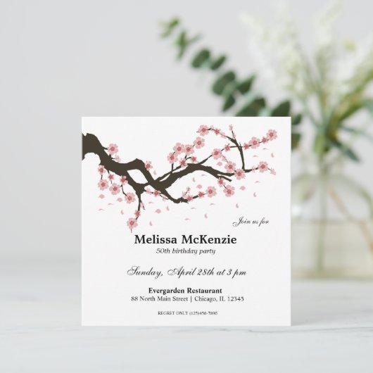 Cherry Blossom verjaarfeestje Kaart (Staand voorkant)