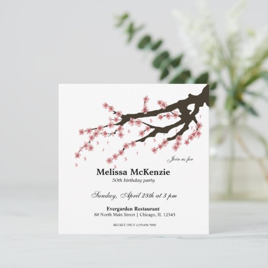 Cherry Blossom verjaarfeestje Kaart (Staand voorkant)