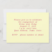 Cherry Blossom Verloving Invitation Kaart (Achterkant)