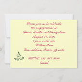 Cherry Blossom Verloving Invitation Kaart (Achterkant)