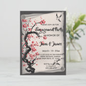  Cherry Blossom Verloving Kaart (Staand voorkant)