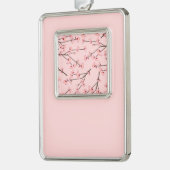 Cherry Blossom Verzilverd Omlijst Ornament (Links)