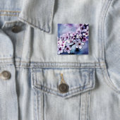 Cherry Blossom Vierkante Button 5,1 Cm (In situ)