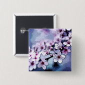 Cherry Blossom Vierkante Button 5,1 Cm (Voorkant /achterkant)