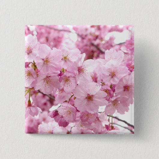 Cherry blossom vierkante button 5,1 cm (Voorkant)