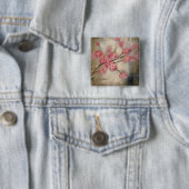 Cherry Blossom Vierkante Button 5,1 Cm (In situ)