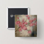 Cherry Blossom Vierkante Button 5,1 Cm (Voorkant /achterkant)
