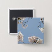 Cherry blossom vierkante button 5,1 cm (Voorkant /achterkant)