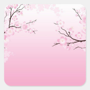 Cherry Blossom Vierkante Sticker