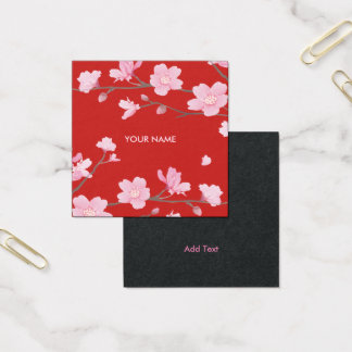 Cherry Blossom Vierkante Visitekaartjes