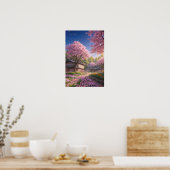 Cherry Blossom Village Poster (Keuken)