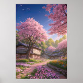 Cherry Blossom Village Poster (Voorkant)