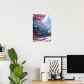 Cherry Blossom Village Poster (Thuiskantoor)