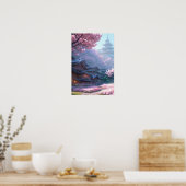 Cherry Blossom Village Poster (Keuken)