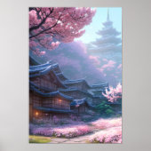 Cherry Blossom Village Poster (Voorkant)