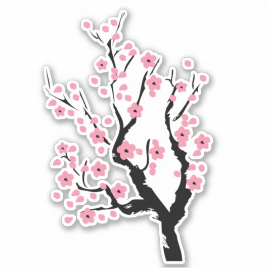 Cherry Blossom Vinyl Sticker (Voorkant)