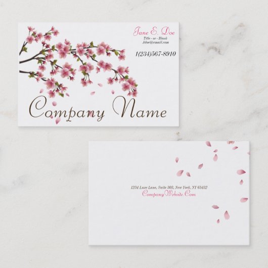 Cherry Blossom Visitekaartje (Voorkant / Achterkant)