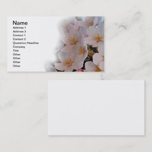 Cherry Blossom Visitekaartje (Voorkant / Achterkant)