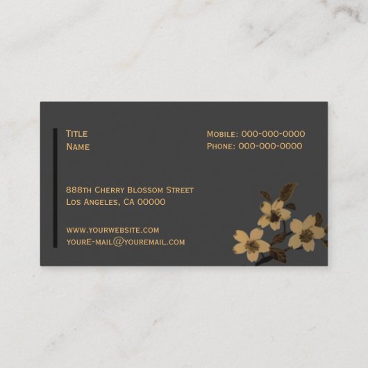 Cherry Blossom Visitekaartje (Achterkant)