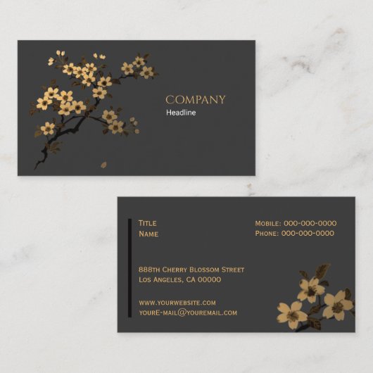 Cherry Blossom Visitekaartje (Voorkant / Achterkant)