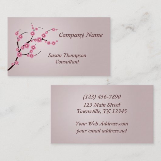 Cherry Blossom Visitekaartje (Voorkant / Achterkant)