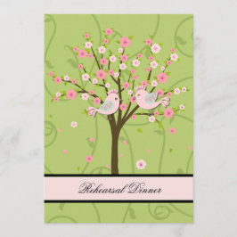 Cherry Blossom Vogels repetitie diner uitnodiging