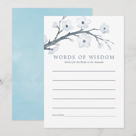 Cherry Blossom Vrijgezellenfeest Advice Kaart (Voorkant / Achterkant)