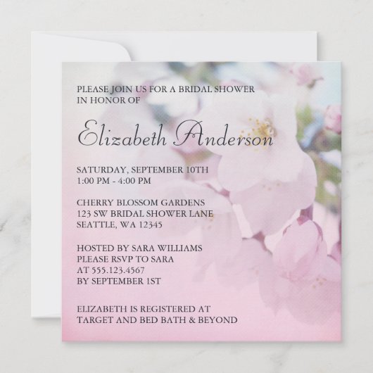 Cherry Blossom Vrijgezellenfeest Kaart (Voorkant)