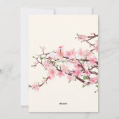 Cherry Blossom Vrijgezellenfeest Pink Beige Kaart (Achterkant)