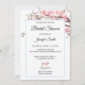 Cherry Blossom Vrijgezellenfeest Pink Blue Kaart (Voorkant)