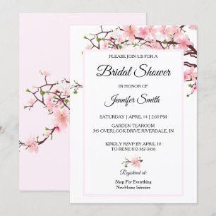 Cherry Blossom Vrijgezellenfeest Pink Pink Kaart