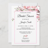 Cherry Blossom Vrijgezellenfeest Pink Wedding Kaar Feestdagenkaart (Voorkant)