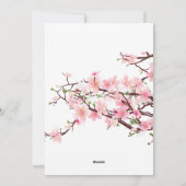 Cherry Blossom Vrijgezellenfeest Pink Wedding Kaar Feestdagenkaart (Achterkant)