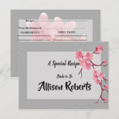 Cherry Blossom Vrijgezellenfeest Recept Briefkaart (Voorkant / Achterkant)