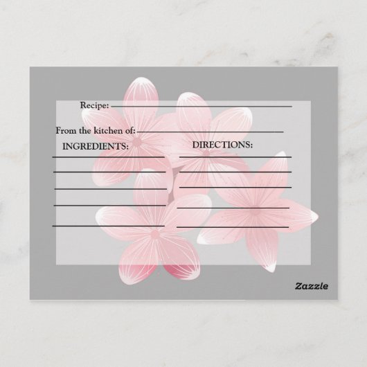 Cherry Blossom Vrijgezellenfeest Recept Briefkaart (Achterkant)