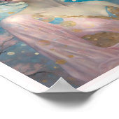 Cherry Blossom Vrouw Art Deco Profiel Art Deco Poster (Hoek)