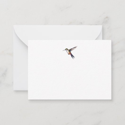 Cherry Blossom w / Hummingbird Note Kaart Notitiekaartje (Achterkant)