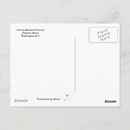 Cherry Blossom, Washington D.C. Briefkaart (Achterkant)