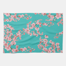 Cherry Blossom Watercolor Kitchen Towels Theedoek