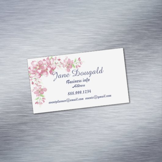 Cherry Blossom Waterverf Art Custom Magnetisch Visitekaartje (Voorbeeld)