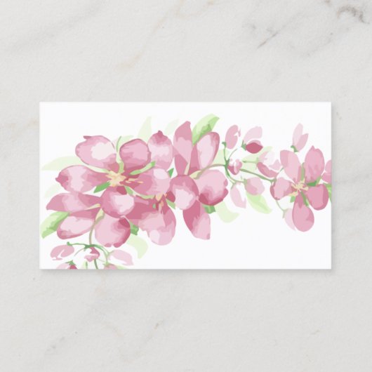 Cherry Blossom Waterverf Art Custom Visitekaartje (Achterkant)