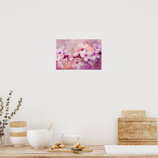 Cherry Blossom Waterverf Art Poster (Keuken)