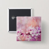 Cherry Blossom Waterverf Art Vierkante Button 5,1 Cm (Voorkant /achterkant)