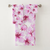 Cherry blossom waterverf bad handdoek (Insitu)