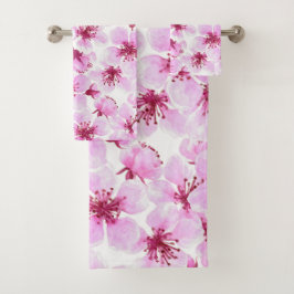 Cherry blossom waterverf bad handdoek