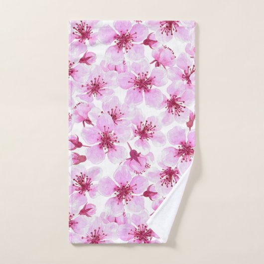 Cherry blossom waterverf bad handdoek (Handdoek)