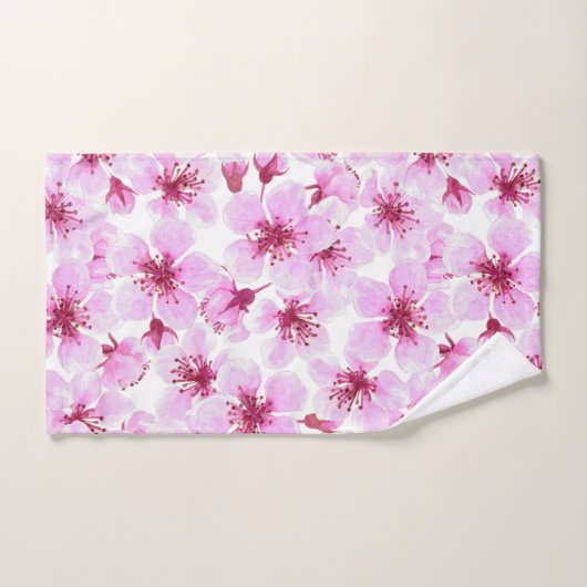 Cherry blossom waterverf bad handdoek (Handdoek)