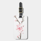 Cherry blossom waterverf bagagelabel (Voorkant verticaal)